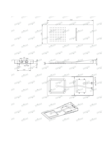 Sphera soffione Rain in acciaio inox a soffitto 40x40 cm