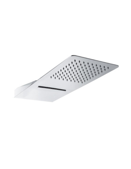 Sphera soffione Rain in acciaio inox a soffitto 40x40 cm