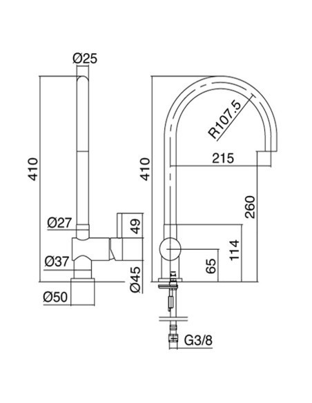 Fantini AF/21 Miscelatore lavabo monoforo cromo con cartuccia progressiva