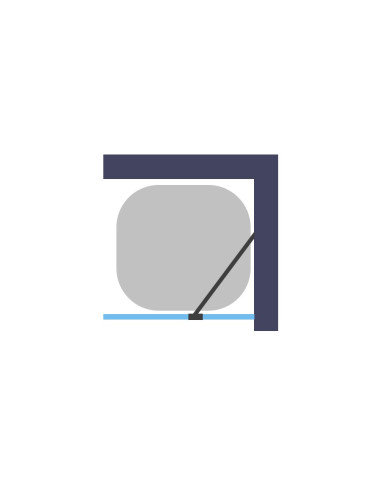 Parete doccia walk-in a muro da 80 cm con cristallo e barra stabilizzatrice