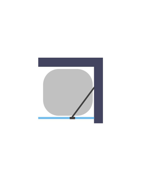 Parete doccia walk-in a muro da 80 cm con cristallo e barra stabilizzatrice