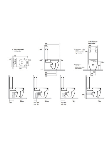 Vaso Monoblocco Kerasan Flo completo di cassetta, scarico e coprivaso