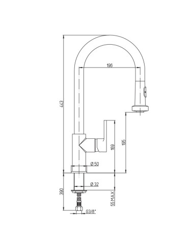 Paini Arena miscelatore monocomando lavello con doccetta  estraibile