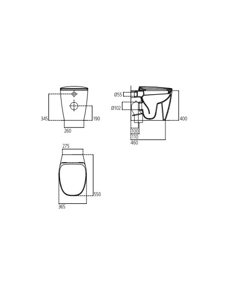 Ideal Standard Dea sanitari filo muro vaso AquaBlade bidet e coprivaso slim