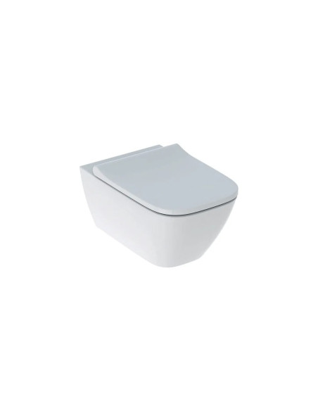 Sanitari filo muro Smyle Square, vaso rimfree, bidet e coprivaso rallentato