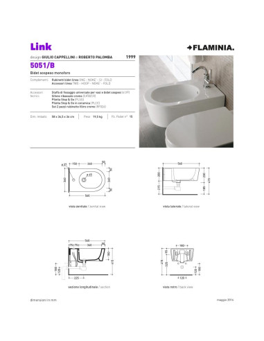 Ceramica Flaminia Link kit sospeso vaso, bidet e coprivaso rallentato