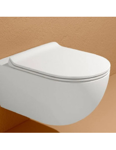 Flaminia App slim slow-motion toilet seat in MILK white thermosetting