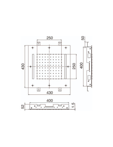 Zazzeri Shirò Skyrain recessed shower head with rain and RGB LED 43x43cm
