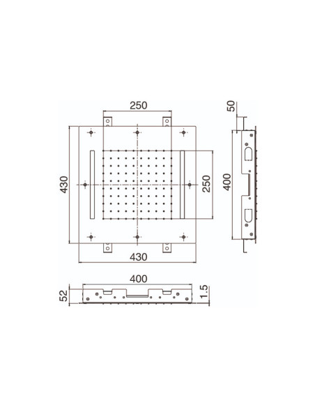 Zazzeri Shirò Skyrain recessed shower head with rain and RGB LED 43x43cm