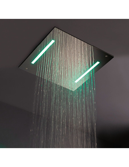 Zazzeri Shirò Skyrain recessed shower head with rain and RGB LED 43x43cm