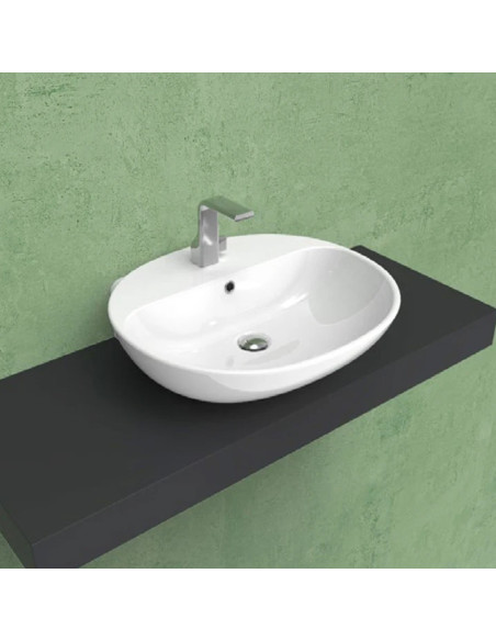 Flaminia Nuda 60 washbasin for support or suspended single hole