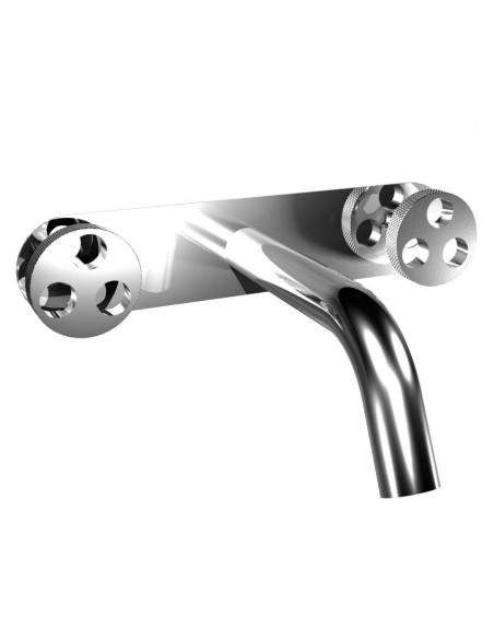 Bongio sink group BOWLING collection three recessed holes with plate and mouth 190mm