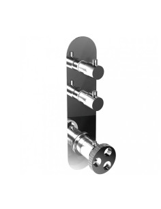 Bongio BOWLING Collection - Wall-mounted thermostatic mixer with two taps on a single plate