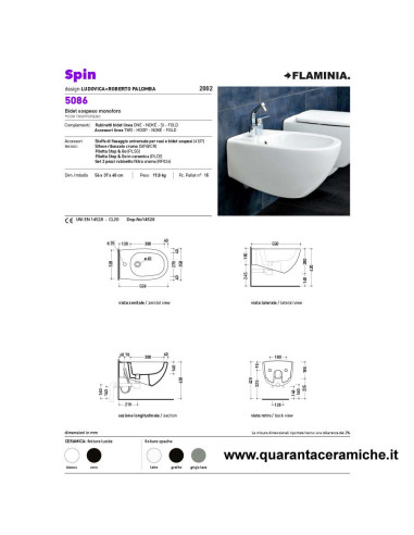 Flaminia Spin Bidet suspended single hole