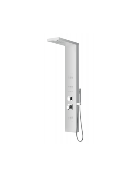 Milano shower column in silver color brushed finish