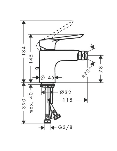 Hansgrohe Logis E Single lever basin and bidet mixer