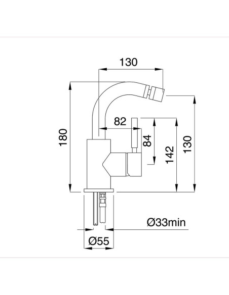 Bugnatese Kobuk single lever Bidet tap | Quaranta Ceramiche