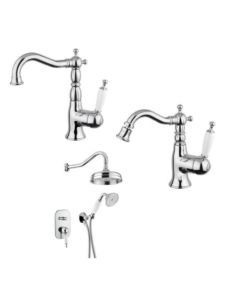 Bugnatese Oxford Taps set with high basin tap | Quaranta Ceramiche