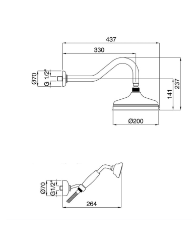 Bugnatese Oxford Taps set with high basin tap | Quaranta Ceramiche