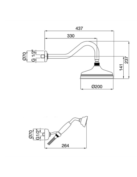 Bugnatese Oxford Taps set with high basin tap | Quaranta Ceramiche