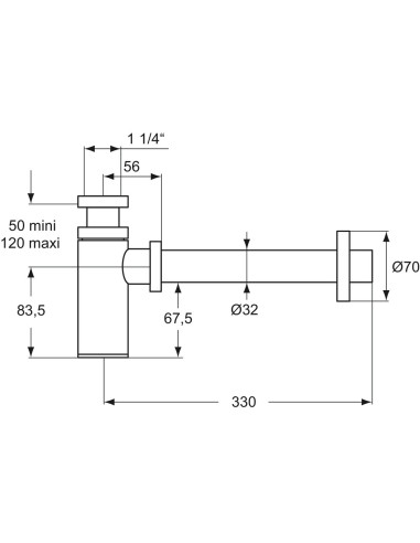 Linear siphon for sink Type Z