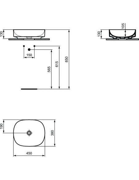 Ideal Standard Linda-X 45x38 countertop sink