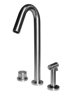 Bongio Group 3 holes sink kitchen with swivel spout