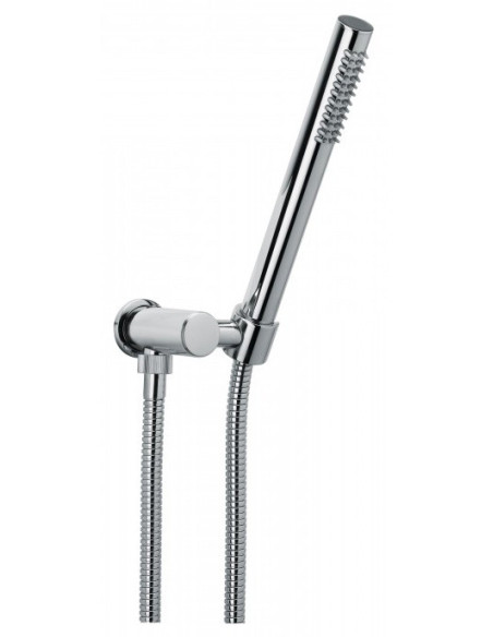 Bongio Round hand shower, duplex with dispensing, fixed and flexible support