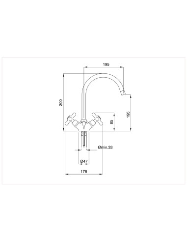 Bugnatese Old '800 Monoforo basin mixer swivel barrel automatic drain