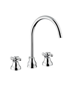 Bugnatese Old '800 Swivel cane sink battery with automatic drain