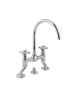 Bugnatese Old '800 Bridge-mounted washbasin battery with automatic drain