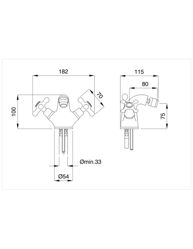 Bugnatese Old '800 Monoforo bidet with automatic drain