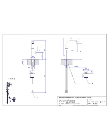 Bugnatese Simple Single lever bidet automatic drain