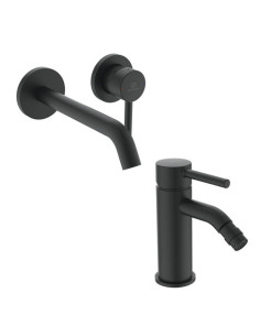 Ideal Standard Ceraline Single-lever wall-mounted basin mixer tap and bidet in matt black