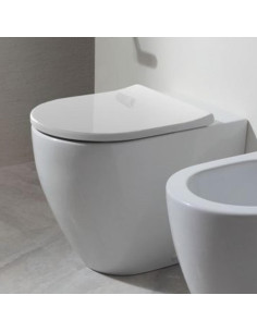 Flaminia Link Plus back to wall Goclean toilet and slim soft close seat