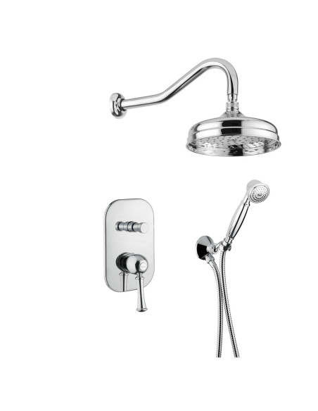 Bugnatese Denver Built-in single lever mixer with diverter, shower arm and duplex kit