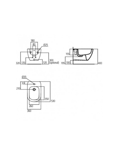 Ideal Standard Tesi Wall hung toilet, bide and seat T354601