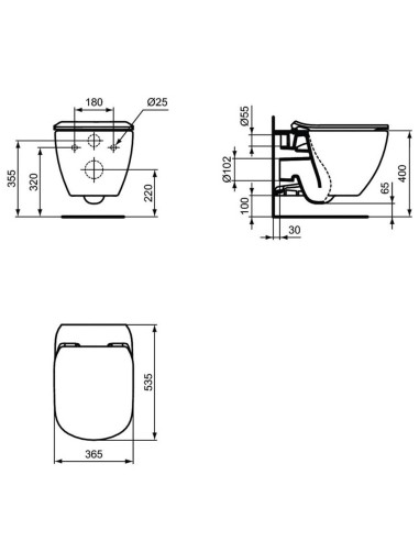 Ideal Standard Tesi Wall hung toilet | Quaranta Ceramiche