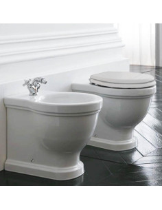 Galassia Ethos back to wall toilet and bidet with soft seat cover