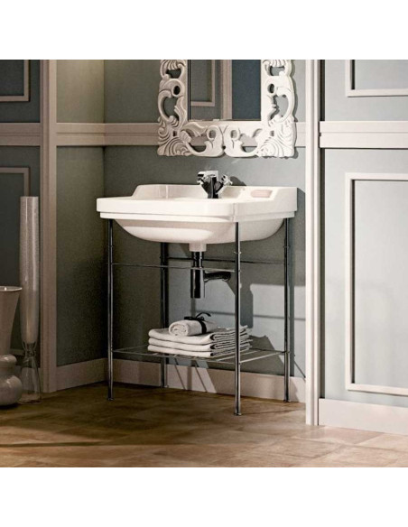 Flaminia Efi 70 cm washbasin on brass support base