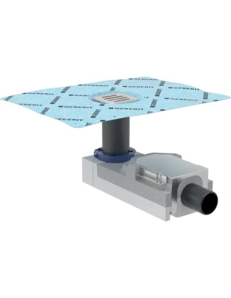 Geberit floor-standing shower siphon, screed height 90–220 mm