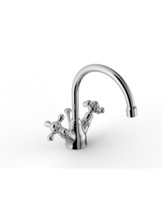 Zazzeri 800 Single-hole basin mixer with swivel neck and ceramic headwork
