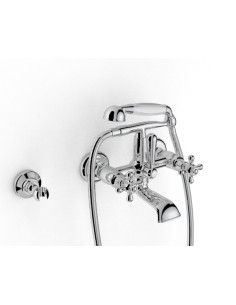 Zazzeri 800 External bath mixer with wall mounted hand shower connection
