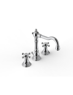 Zazzeri Kent Three-hole swivel neck basin mixer with ceramic headwork