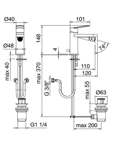 Zazzeri Trend X Single lever bidet mixer