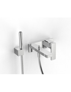 Zazzeri Qquadro Duplex ½” external bath mixer with handshower