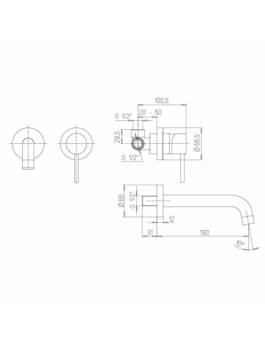 Paini Cox wall mounted single lever basin tap | Quaranta Ceramiche