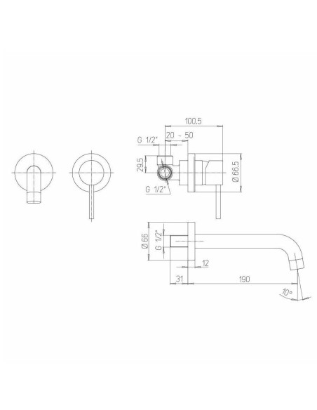 Paini Cox wall mounted single lever basin tap | Quaranta Ceramiche