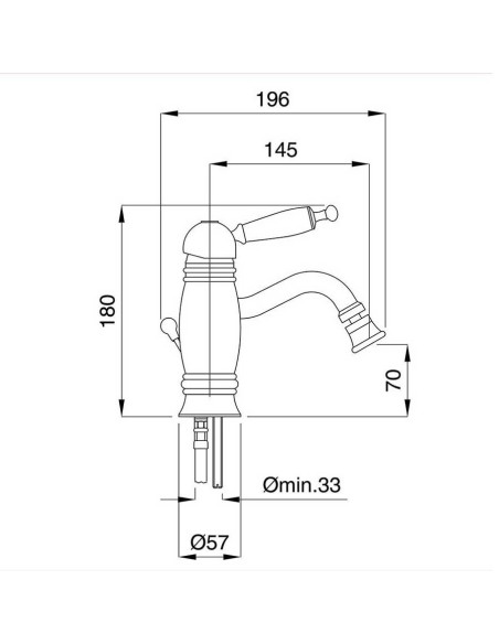 Bugnatese Oxford Single lever Bidet tap 6325 | Quaranta Ceramiche