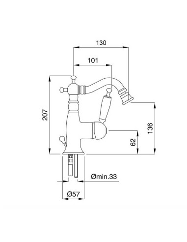 Bugnatese Oxford Single lever Bidet tap | Quaranta Ceramiche